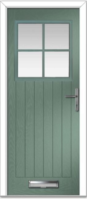 Chartwell Green Merion 4 Grid Farmhouse Composite Door
