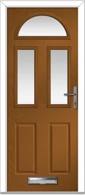 Golden Oak Riviera Sunburst Composite Door