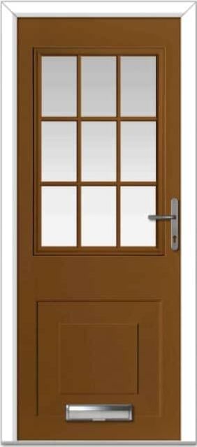 Golden Oak Tatton Grid Composite Door