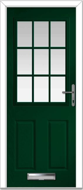 Green Lyntham Grid Composite Door