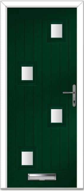 Green Seminole 5 Left Farmhouse Composite Door
