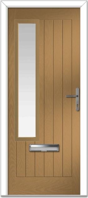 Irish Oak Augusta Left Farmhouse Composite Door