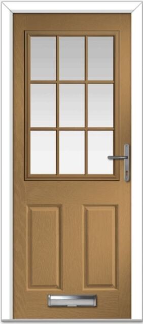 Irish Oak Lyntham Grid Composite Door
