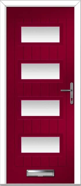 Red Oakmont Farmhouse Composite Door