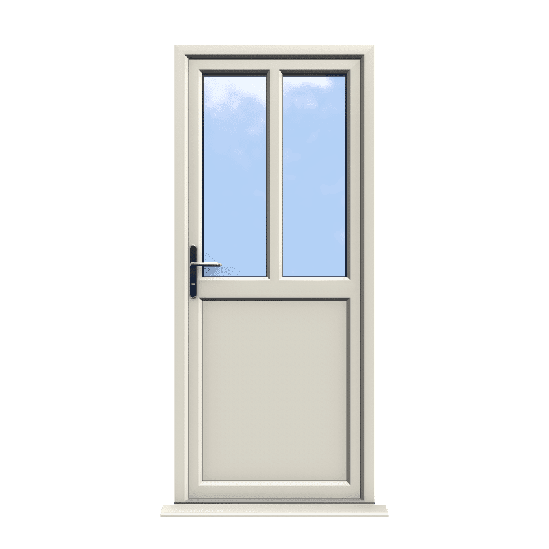 Barnsley - Cream Half Glazed uPVC Door Supply Only 1 Barnsley - Cream Half Glazed uPVC Door Supply Only