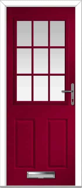 Red Lyntham Grid Composite Door 1 Red Lyntham Grid Composite Door