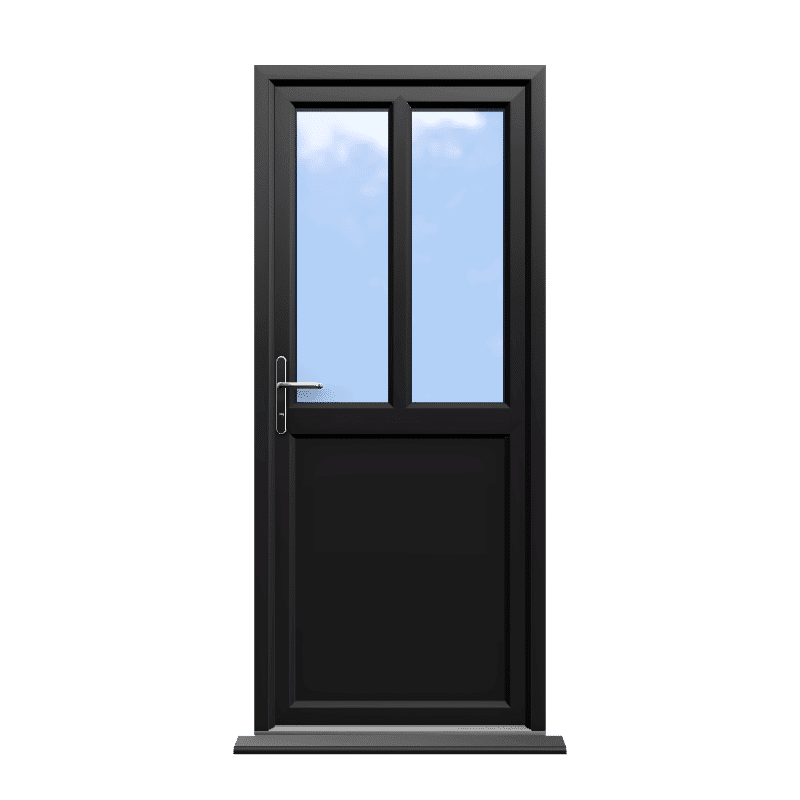Barnsley - Black Half Glazed uPVC Door Supply Only 1 Barnsley - Black Half Glazed uPVC Door Supply Only