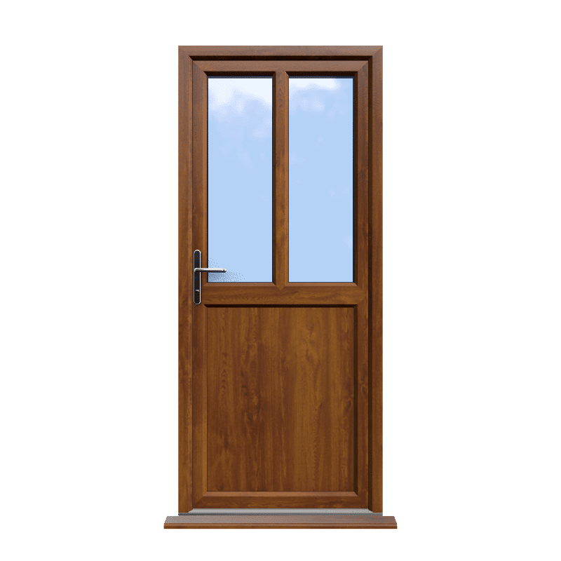 Barnsley - Golden Oak Half Glazed uPVC Door Supply Only 1 Barnsley - Golden Oak Half Glazed uPVC Door Supply Only