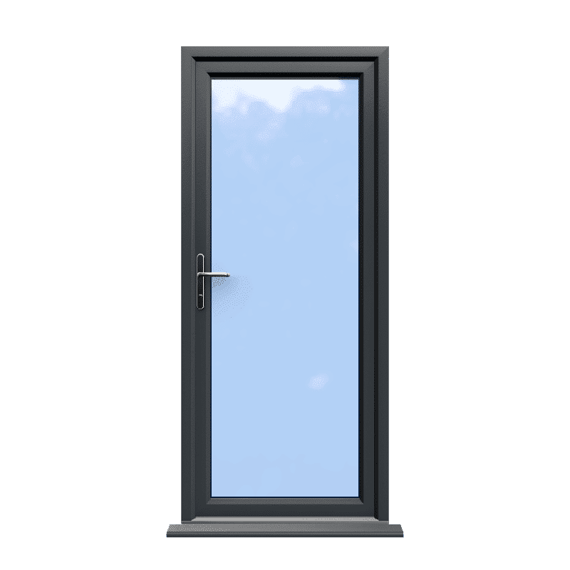 Norwich - Anthracite Grey On White Fully Glazed uPVC Door Supply Only 1 Norwich - Anthracite Grey Fully Glazed uPVC Door Supply Only