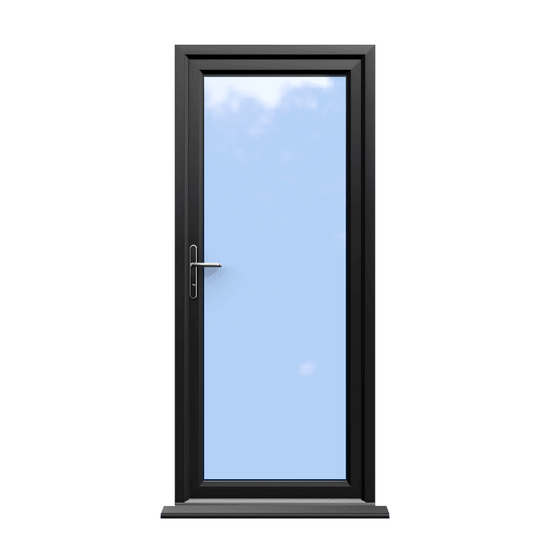 Norwich - Black Fully Glazed uPVC Door Supply Only 1 Norwich - Black Fully Glazed uPVC Door Supply Only