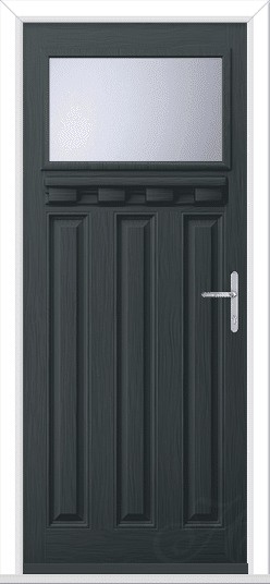 Anthracite Grey Lakewood 1 External Shelf GRP Composite Door 1 Anthracite Grey Lakewood 1 External Shelf GRP Composite Door