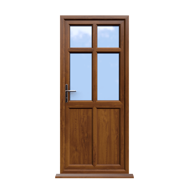 Bristol - Golden Oak On White Double Glazed uPVC Door Supply Only 1 Bristol - Golden Oak Double Glazed uPVC Door Supply Only