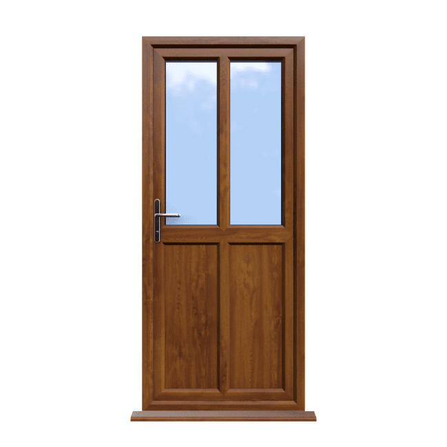 Cambridge - Golden Oak On White uPVC Door Supply Only 1 Cambridge - Golden Oak uPVC Door Supply Only