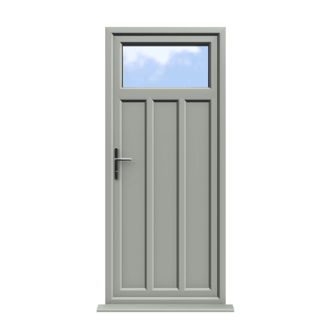 Derby - Agate Grey On White Double Glazed uPVC Door Supply Only 1 Derby - Agate Grey On White Double Glazed uPVC Door Supply Only