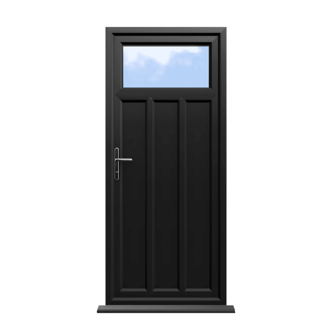 Derby - Black On White Double Glazed uPVC Door Supply Only 1 Derby - Black On White Double Glazed uPVC Door Supply Only