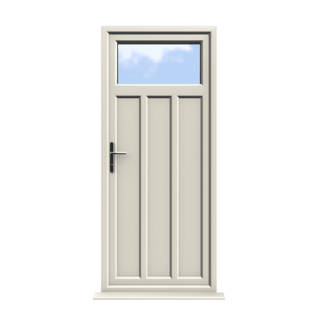 Derby - Cream On White Double Glazed uPVC Door Supply Only 1 Derby - Cream On White Double Glazed uPVC Door Supply Only