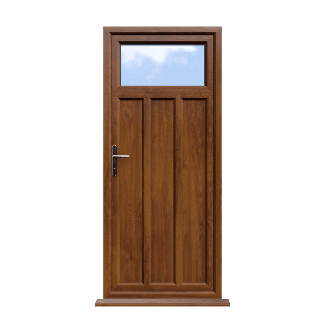 Derby - Golden Oak On White Double Glazed uPVC Door Supply Only 1 Derby - Golden Oak On White Double Glazed uPVC Door Supply Only
