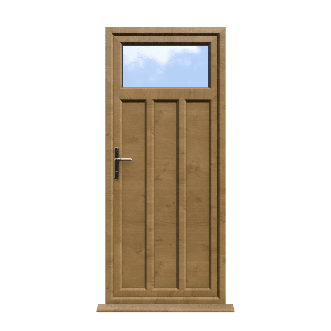Derby - Irish Oak On White Double Glazed uPVC Door Supply Only 1 Derby - Irish Oak On White Double Glazed uPVC Door Supply Only