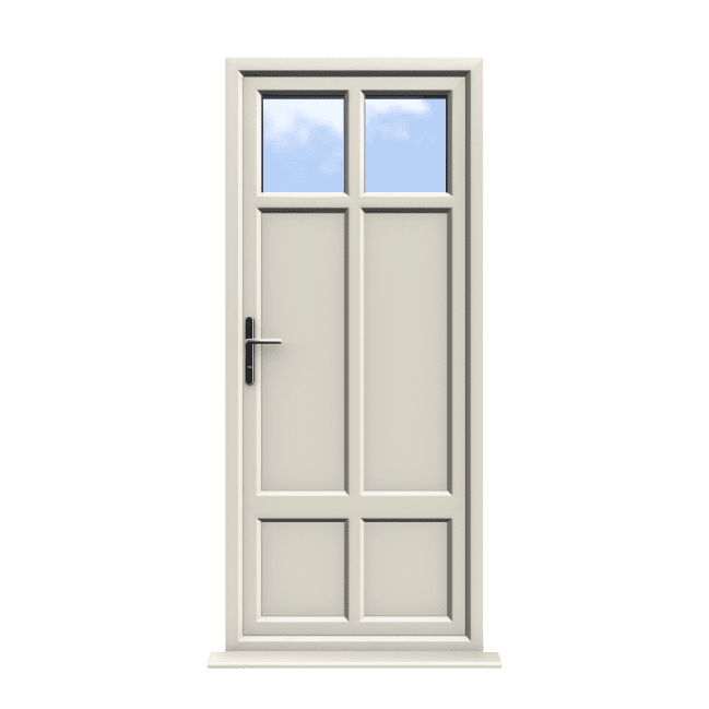 Gloucester - Cream On White uPVC Door Supply Only 1 Gloucester - Cream On White uPVC Door Supply Only