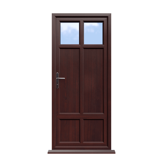 Gloucester - Rosewood On White uPVC Door Supply Only 1 Gloucester - Rosewood On White uPVC Door Supply Only