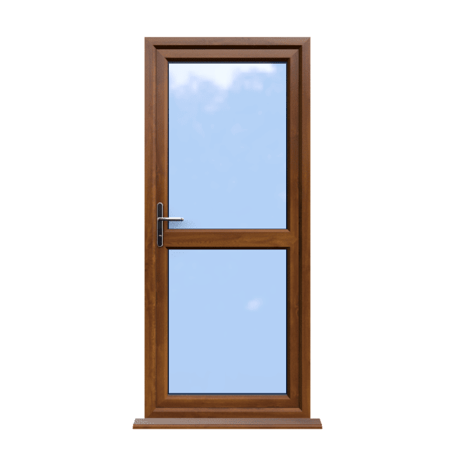 Leicester - Golden Oak On White uPVC Door Supply Only 1 Leicester - Golden Oak On White uPVC Door Supply Only
