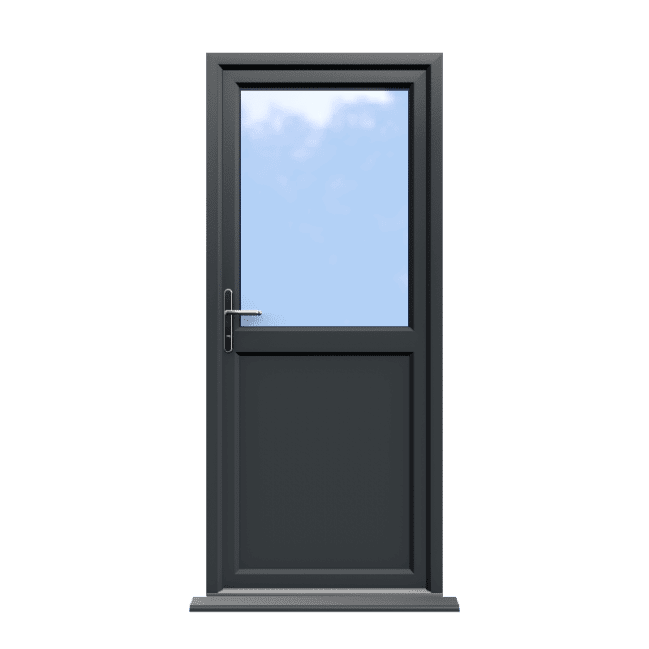 Oxford - Anthracite Grey On White Half Glazed uPVC Door Supply Only 1 Oxford - Anthracite Grey On White Half Glazed uPVC Door Supply Only
