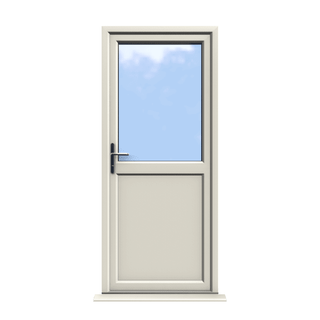 Oxford - Cream On White Half Glazed uPVC Door Supply Only 1 Oxford - Cream On White Half Glazed uPVC Door Supply Only