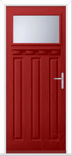 Red Lakewood 1 External Shelf GRP Composite Door 1 Red Lakewood 1 External Shelf GRP Composite Door