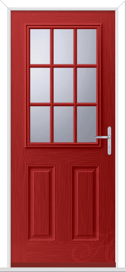 Red Mulsanne 1 Geo Bar GRP Composite Door 1 Red Mulsanne 1 Geo Bar GRP Composite Door