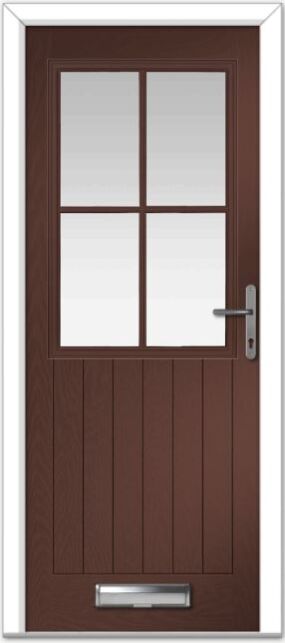Rosewood Lyntham 4 Lite Grid Farmhouse Composite Door