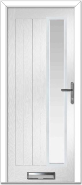 White Augusta Long Right Farmhouse Composite Door