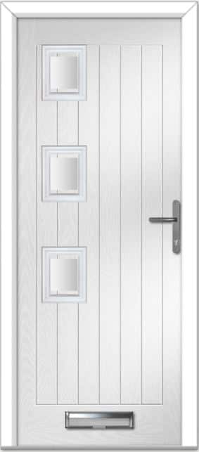 White Seminole 3 Left Farmhouse Composite Door