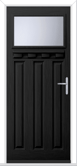 Black Lakewood 1 External Shelf GRP Composite Door 1 Black Lakewood 1 External Shelf GRP Composite Door