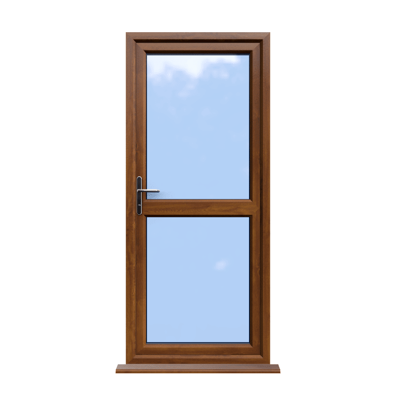 Leicester - Golden Oak On White uPVC Door Supply Only 1 Leicester - Golden Oak On White uPVC Door Supply Only