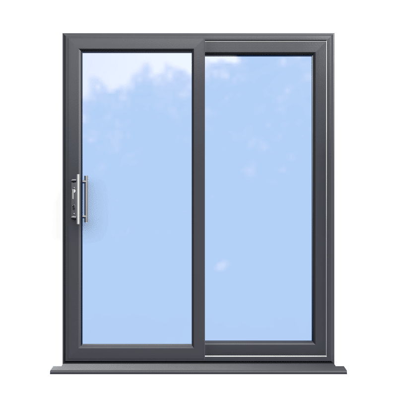 Made To Measure Slate Grey On White uPVC Patio Door 1 Slate Grey uPVC Patio Door Slider Supply Only