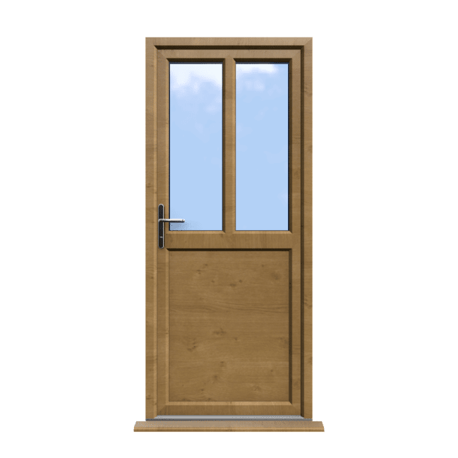 Barnsley - Irish Oak Half Glazed uPVC Door Supply Only 1 Barnsley - Irish Oak Half Glazed uPVC Door Supply Only
