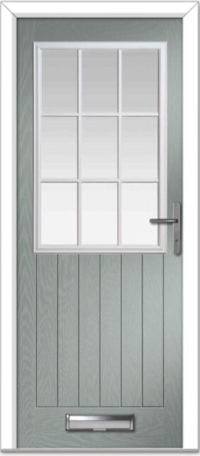 Agate Grey Lyntham Grid Farmhouse Composite Door