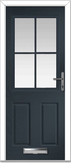 Anthracite Grey Lyntham 4 Lite Grid Composite Door