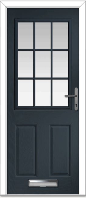 Anthracite Grey Lyntham Grid Composite Door