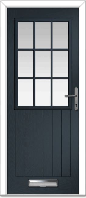 Anthracite Grey Lyntham Grid Farmhouse Composite Door