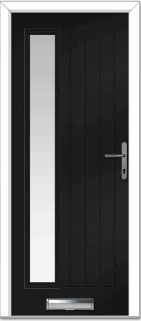 Black Augusta Long Left Farmhouse Composite Door