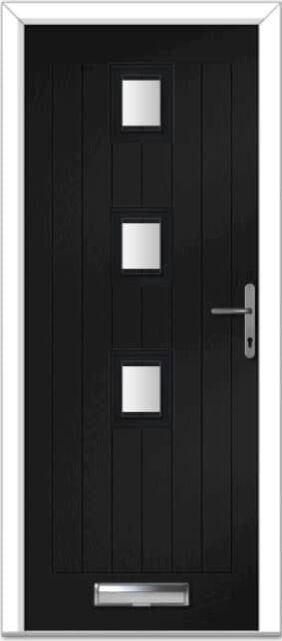 Black Seminole 3 Centre Farmhouse Composite Door
