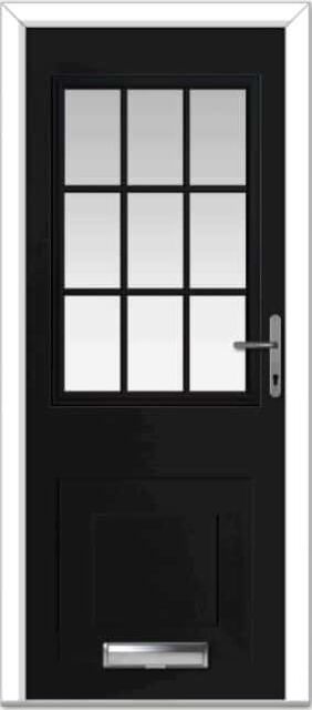 Black Tatton Grid Composite Door
