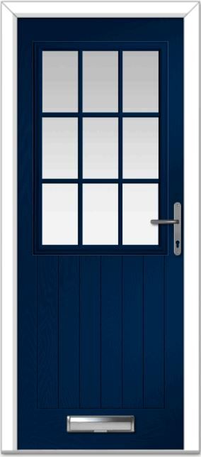 Blue Lyntham Grid Farmhouse Composite Door