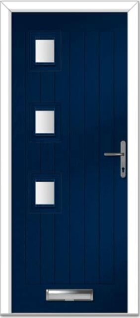 Blue Seminole 3 Left Farmhouse Composite Door