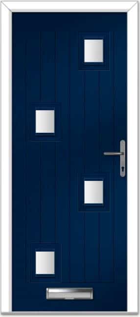 Blue Seminole 5 Left Farmhouse Composite Door