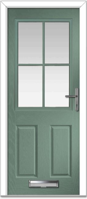 Chartwell Green Lyntham 4 Lite Grid Composite Door