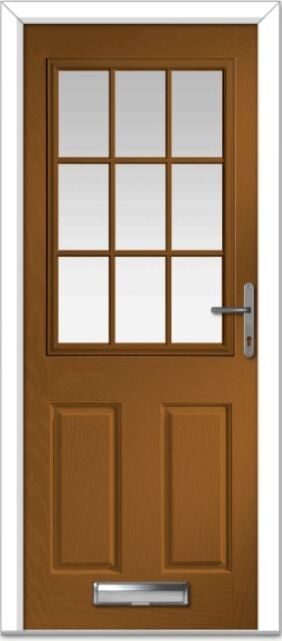 Golden Oak Lyntham Grid Composite Door