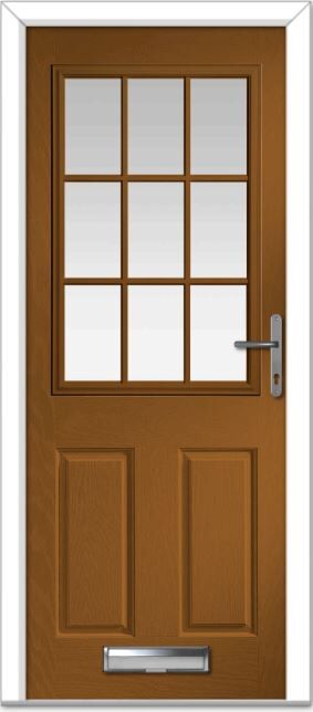 Golden Oak Lyntham Grid Composite Door