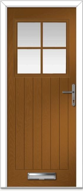 Golden Oak Merion 4 Grid Farmhouse Composite Door